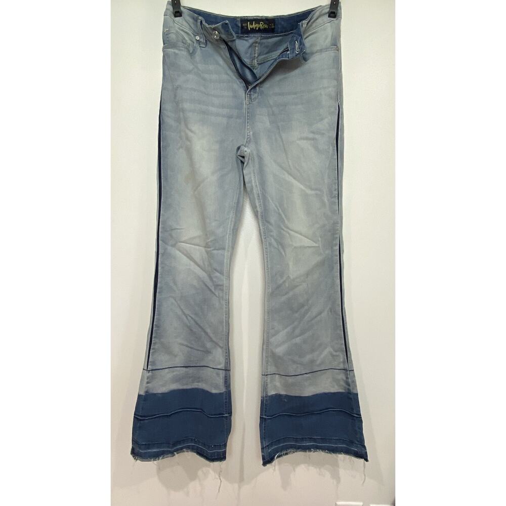 INDIGO Rein High Rise Flare Jeans 13 W 30 L 32.5 Ombre Hem Preowned